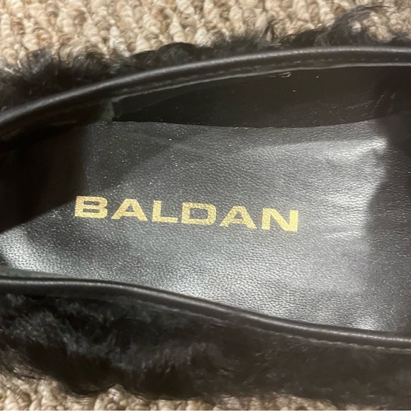 New Baldan leather fur low wedge heel size 39  US 8.5 - Picture 4 of 6